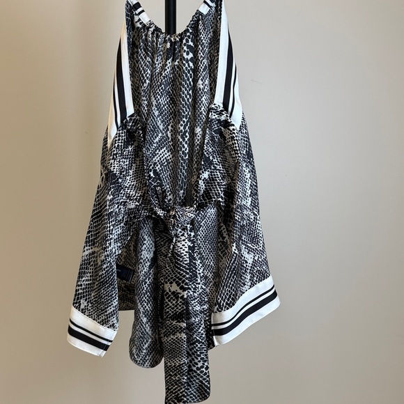 Express Snake Print Gold Chain Halter Top Handkerchief Hem Tie Back. Size XS - Picture 5 of 9